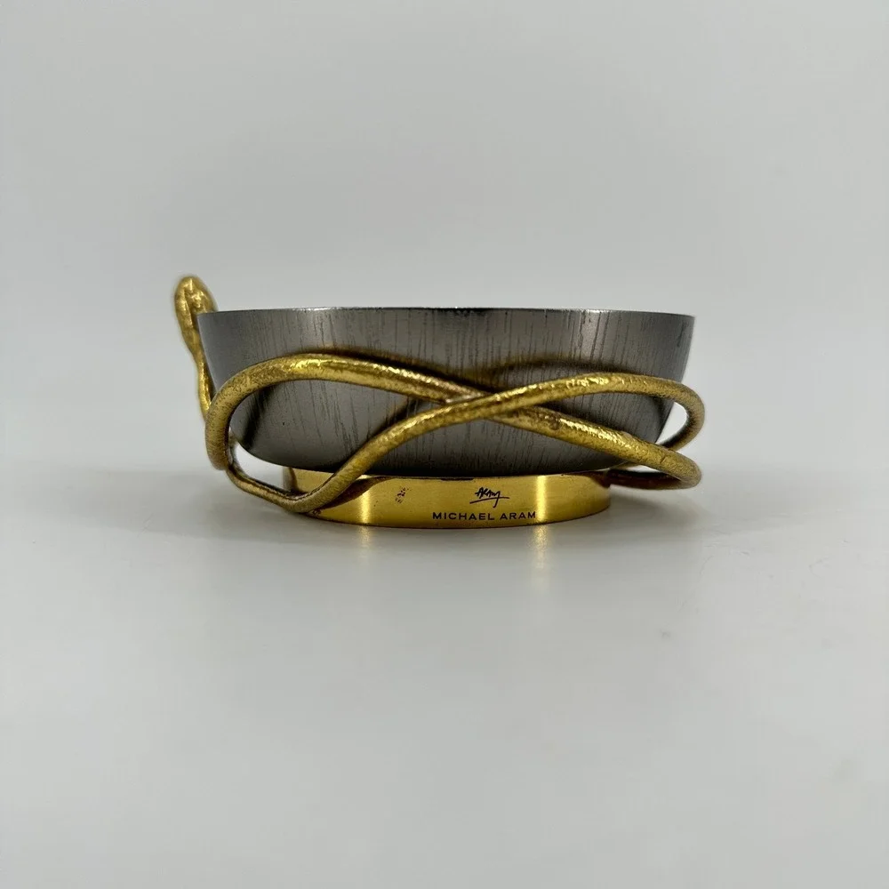 Michael Aram Serpent Metal Trinket Tray Gold Snake Stainless Steel Catchall Bowl